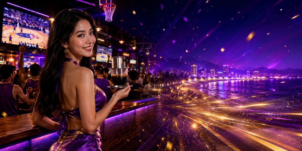 Người dùng xem kết quả cá cược bóng rổ tại quán cà phê Nha Trang