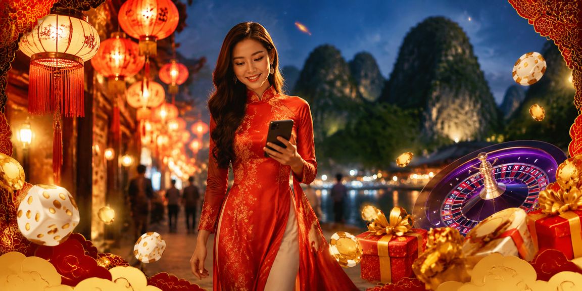 Người chơi sử dụng casino mobile tại chợ đêm Ninh Bình với giao diện tiếng Việt
